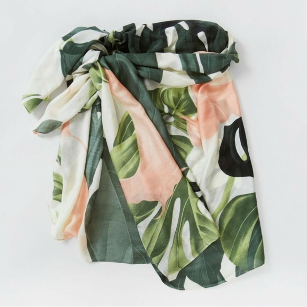 Tropical Leaf Print Sarong